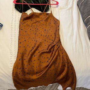 Brown and black mini dress